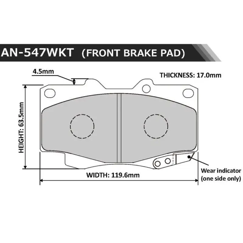 ผ้าเบรคล้อหน้า AN-547WKT - Image 3