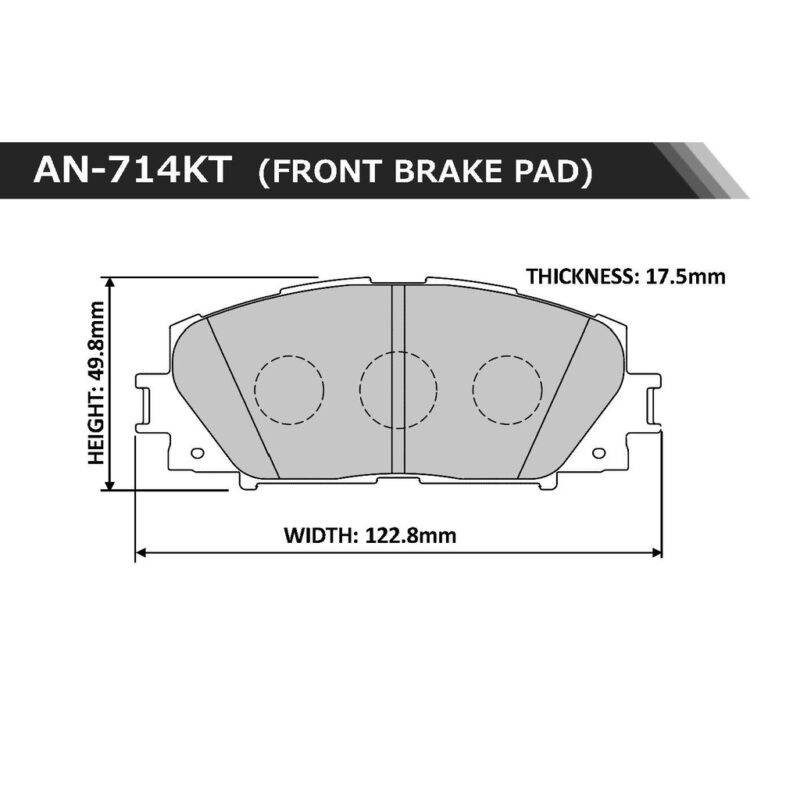 ผ้าเบรคล้อหน้า AN-714KT - Image 3